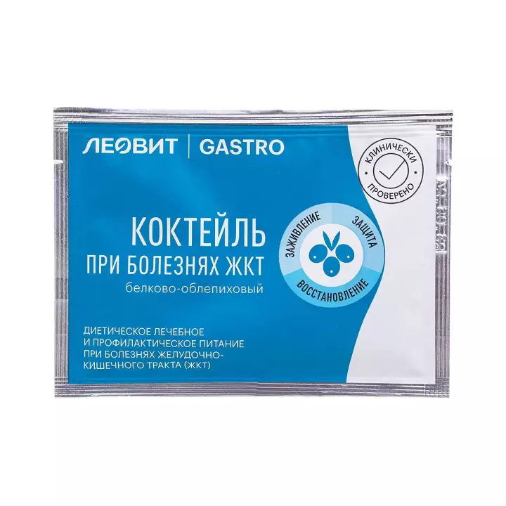 Леовит Gastro коктейль белково-облепиховый 15 г пакет 1 шт