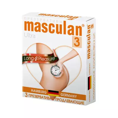 Masculan 3 Ultra презервативы из натурального латекса продлевающие 3 шт