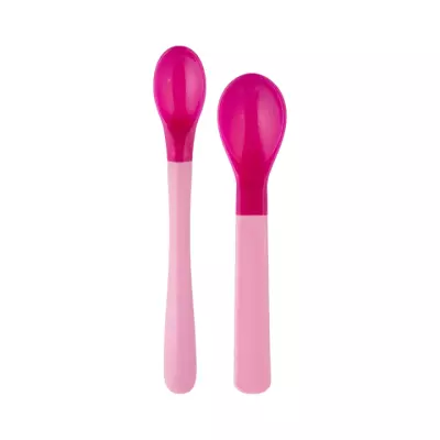 Canpol Babies Magic Spoons ложки детские меняющие цвет от 4 месяцев розовые 2 шт