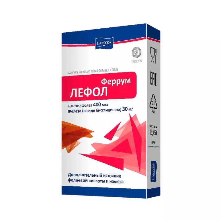 Лефол Феррум таблетки 515 мг 30 шт Lamyra