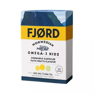Фьорд Норвежская Омега-3 Кидс жевательные капсулы с фруктовым вкусом 0,9 г 50 шт