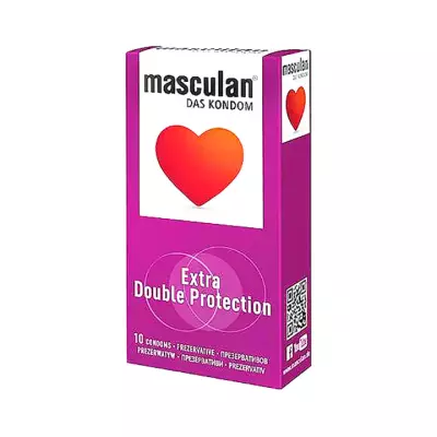 Masculan Extra Double Protection презервативы из натурального латекса утолщенные с дополнительной смазкой 10 шт