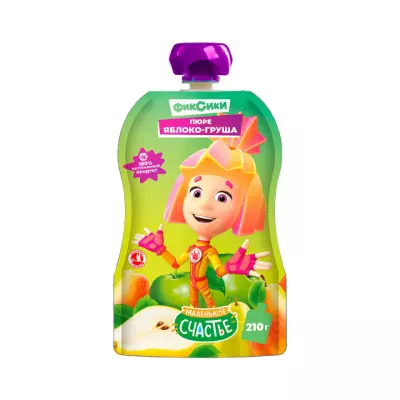 Фиксики пюре яблоко-груша 210 г 1 шт Маленькое счастье