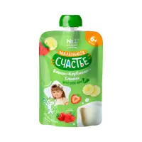 Маленькое счастье пюре банан-клубника-сливки 90 г 1 шт