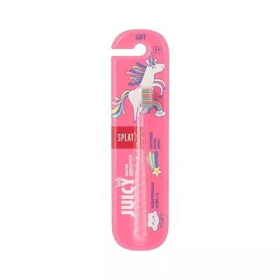 Splat Juicy Lab Магия единорога зубная щетка детская с ионами серебра прозрачная 1 шт