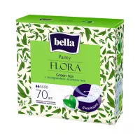 Bella Panty Flora Green Tea прокладки женские ежедневные с экстрактом зеленого чая 70 шт