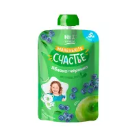 Маленькое счастье пюре яблоко-черника 90 г 1 шт