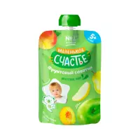 Маленькое счастье пюре фруктовый салатик яблоко-груша-персик 90 г 1 шт