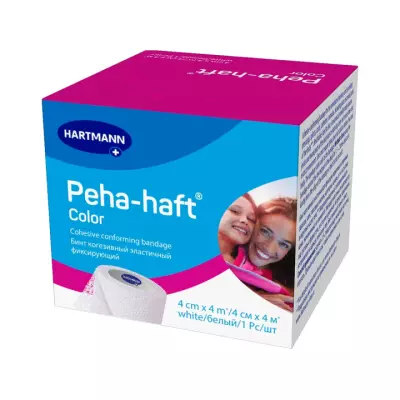 Peha-haft Color бинт когезивный эластичный фиксирующий белый 4х400 см 1 шт Hartmann