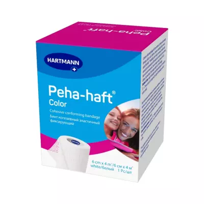 Peha-haft Color бинт когезивный эластичный фиксирующий белый 6х400 см 1 шт Hartmann