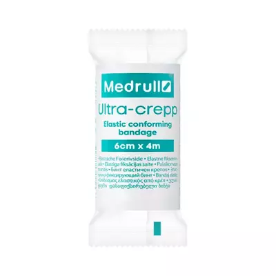Ultra-crepp бинт медицинский эластичный фиксирующий нестерильный 6х400 см 1 шт Medrull