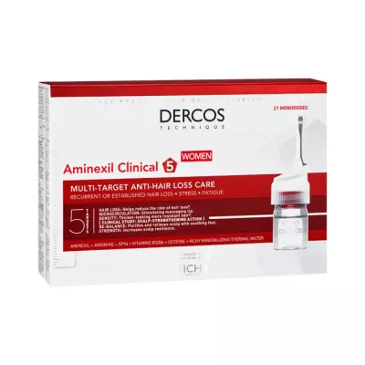 Vichy Dercos Technique Aminexil Intensive 5 средство против выпадения волос широкого спектра для женщин монодозы 21 шт