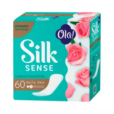 Ola Silk Sense Daily Deo Бархатная роза прокладки женские ежедневные ароматизированные 60 шт