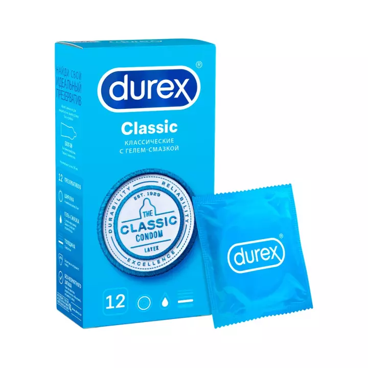 Durex Classic презервативы из натурального латекса 12 шт