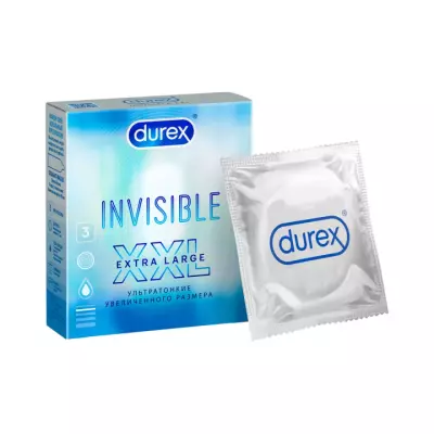 Durex Invisible XXL презервативы из натурального латекса ультратонкие увеличенного размера 3 шт
