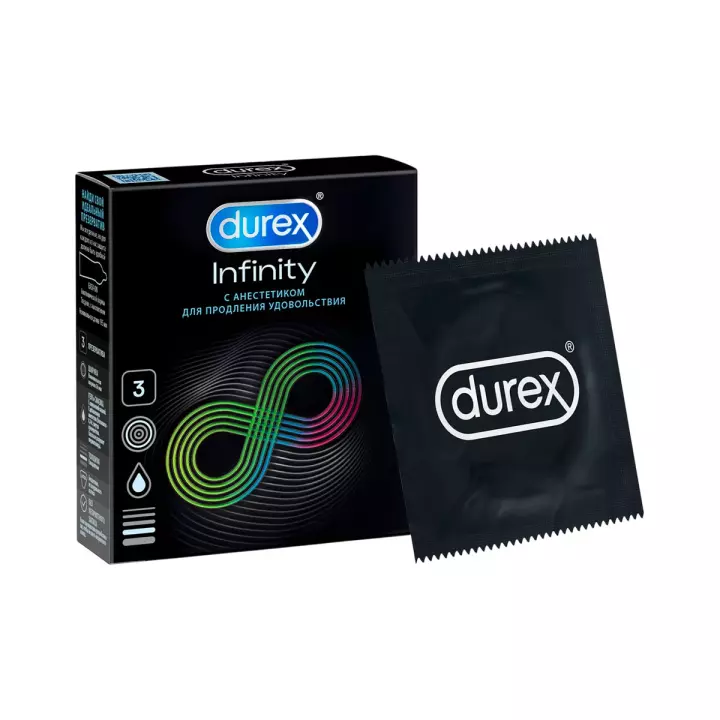 Durex Infinity презервативы из натурального латекса с анестетиком 3 шт