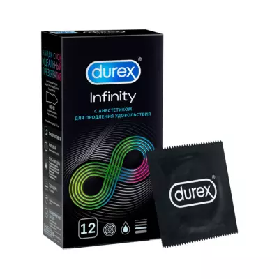 Durex Infinity презервативы из натурального латекса с анестетиком 12 шт