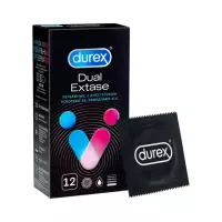 Durex Dual Extase презервативы из натурального латекса рельефные с анестетиком 12 шт