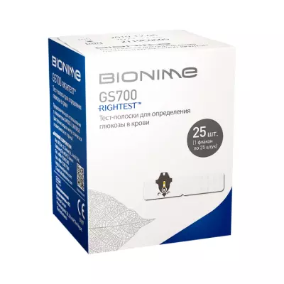 Тест-полоски для глюкометра Bionime Rightest GS700 25 шт
