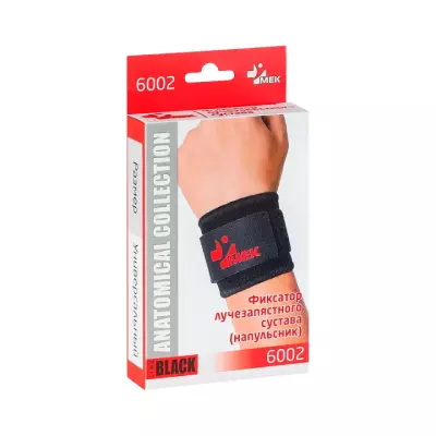 Бандаж фиксирующий на запястье 6002 МЕК размер универсальный черный 1 шт МедЕвроКомпани