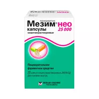 Мезим Нео 25000 капсулы твердые содержащие мини-таблетки покрытые кишечнорастворимой оболочкой 20 шт