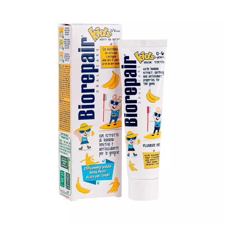 Biorepair Kids Banana с экстрактом банана зубная паста детская 50 мл туба 1 шт