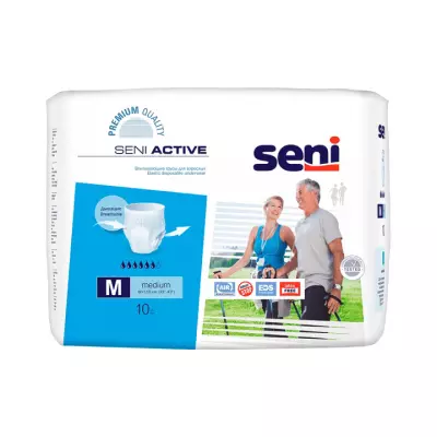Seni Active трусики впитывающие для взрослых страдающих недержанием размер M 10 шт