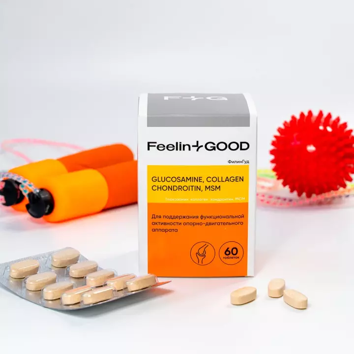 ФилинГуд Глюкозамин Коллаген Хондроитин Метилсульфонилметан таблетки 1300 мг 60 шт