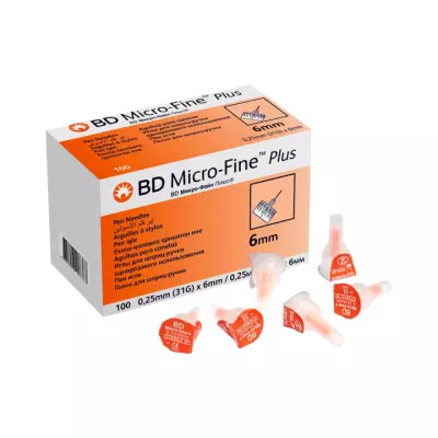 Иглы для шприц-ручки BD Micro-Fine Plus одноразового использования 31G (0,25х6 мм) 100 шт
