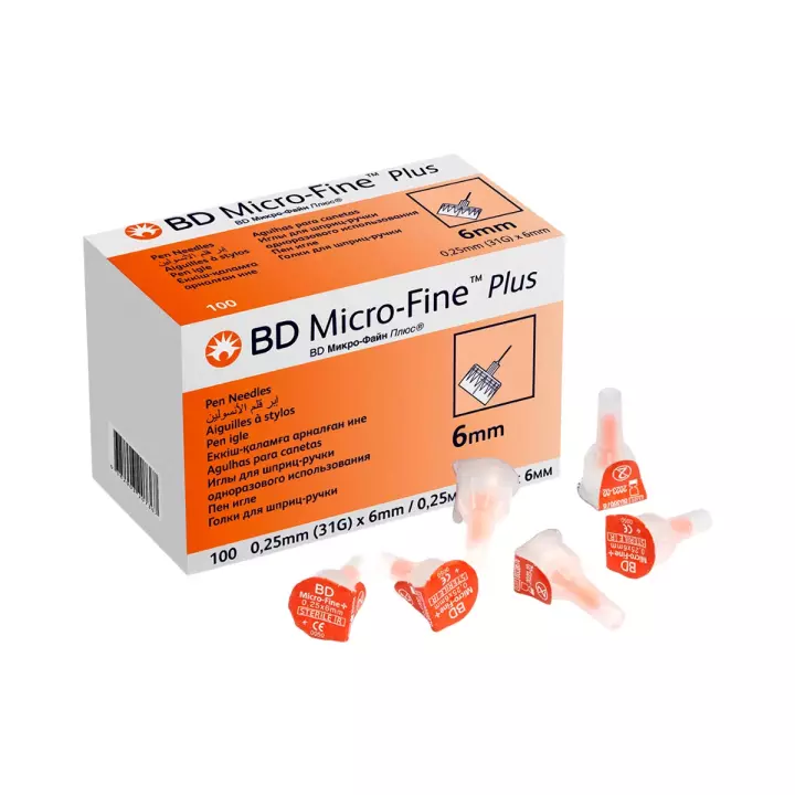 Иглы для шприц-ручки BD Micro-Fine Plus одноразового использования 31G (0,25х6 мм) 100 шт