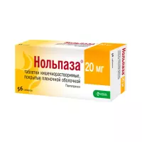 Нольпаза 20 мг таблетки кишечнорастворимые 56 шт