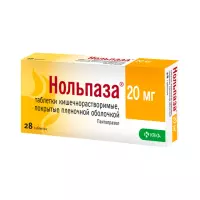 Нольпаза 20 мг таблетки кишечнорастворимые 28 шт