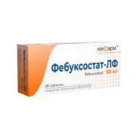 Фебуксостат-ЛФ 80 мг таблетки покрытые пленочной оболочкой 28 шт