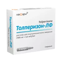 Толперизон-ЛФ 100 мг+2,5 мг/мл раствор для инъекций 1 мл ампулы 5 шт