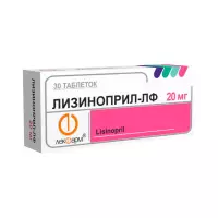 Лизиноприл-ЛФ 20 мг таблетки 30 шт