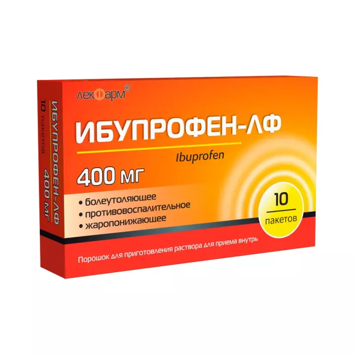Ибупрофен-ЛФ 400 мг порошок для приготовления раствора для приема внутрь 4,13 г пакет 10 шт