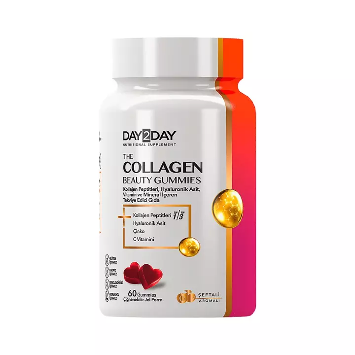 Orzax Day2Day Коллаген Бьюти Гаммис персик жевательные пастилки 2,7 г 60 шт