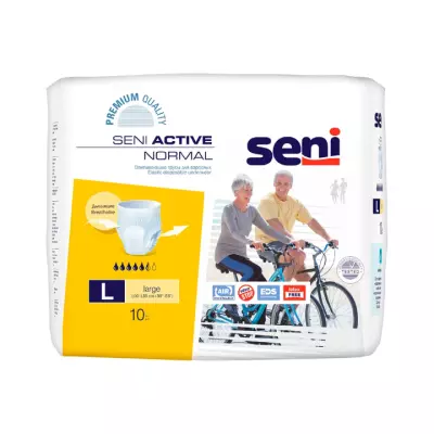 Seni Active Normal трусики впитывающие для взрослых страдающих недержанием размер L 10 шт