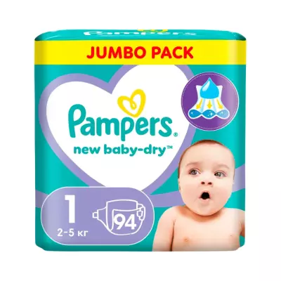 Pampers New Baby-Dry подгузники детские размер 1 Newborn 2-5 кг 94 шт