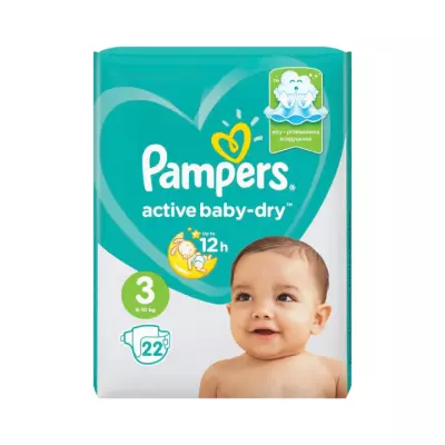 Pampers Active Baby-Dry подгузники детские размер 3 Midi 6-10 кг 22 шт