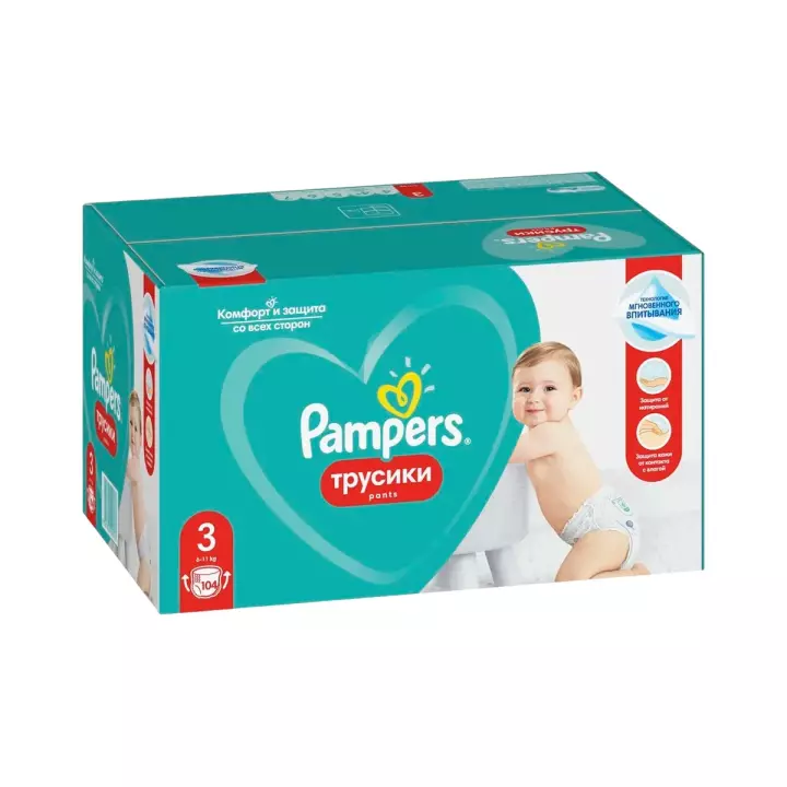 Pampers Pants подгузники-трусики детские размер 3 Midi 6-11 кг 104 шт