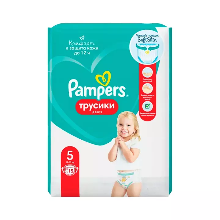 Pampers Pants подгузники-трусики детские размер 5 Junior 12-17 кг 15 шт