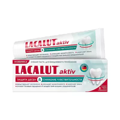Lacalut Aktiv защита десен и снижение чувствительности зубная паста 75 мл туба 1 шт